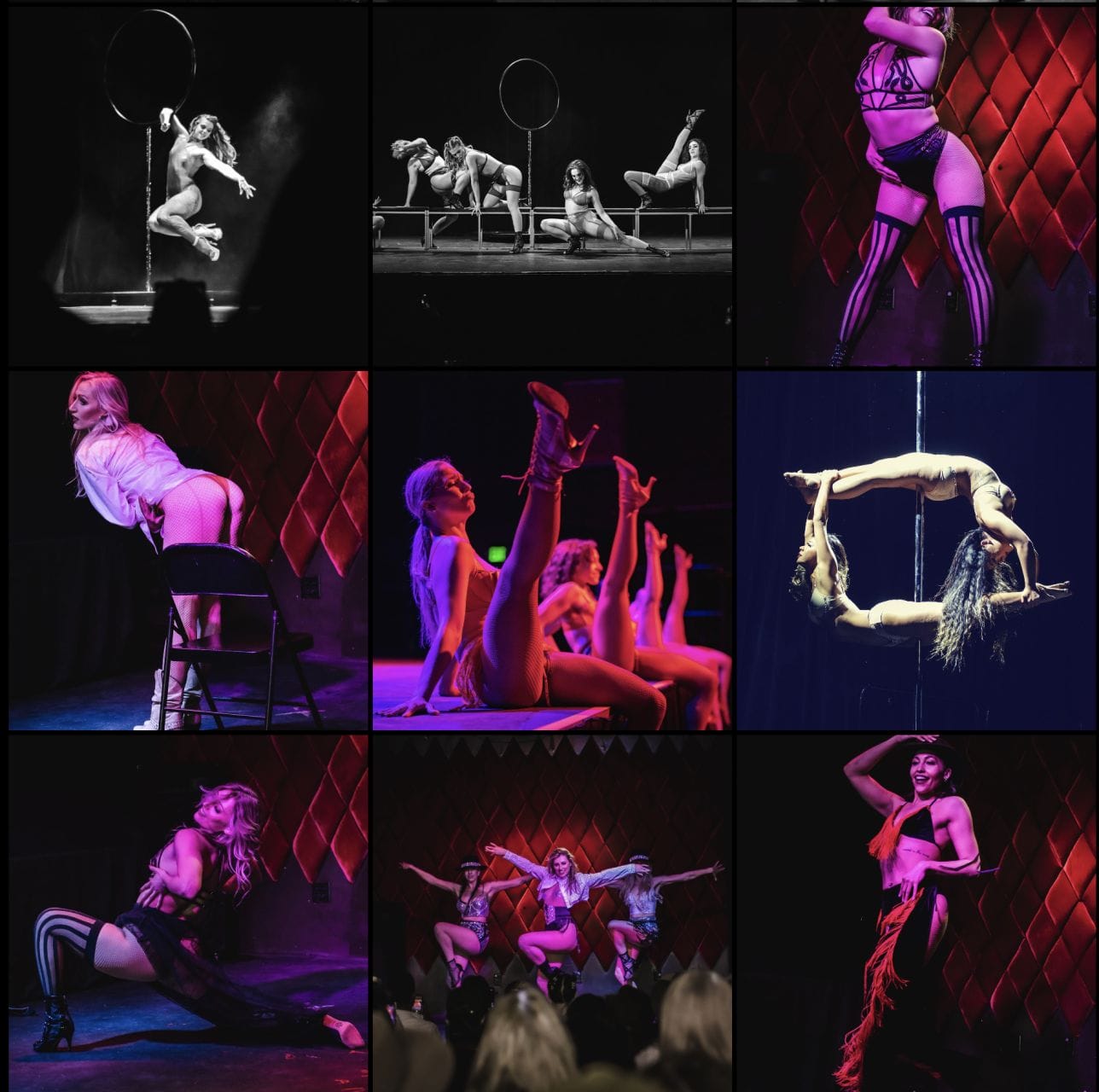 At the Naughty Ball performers on stage dancing